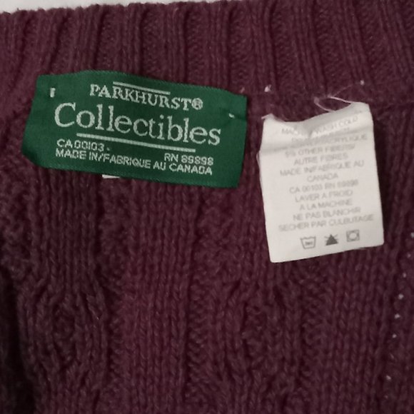 Parkhurst Collectibles cardigan burgundy long modern knitting like design XL - Picture 3 of 6